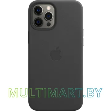 Чехол для телефона Apple MagSafe Leather Case для iPhone 12 Pro Max (черный)